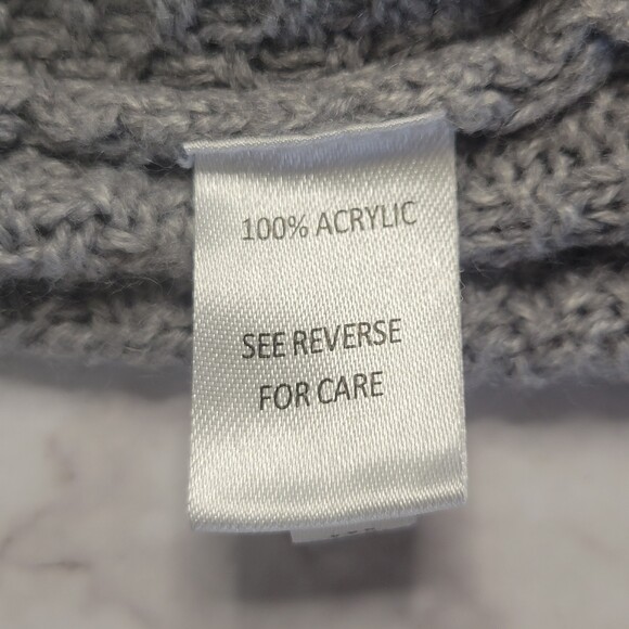 Moral Fiber gray knit open cardigan lattice detail back size medium - Picture 5 of 8